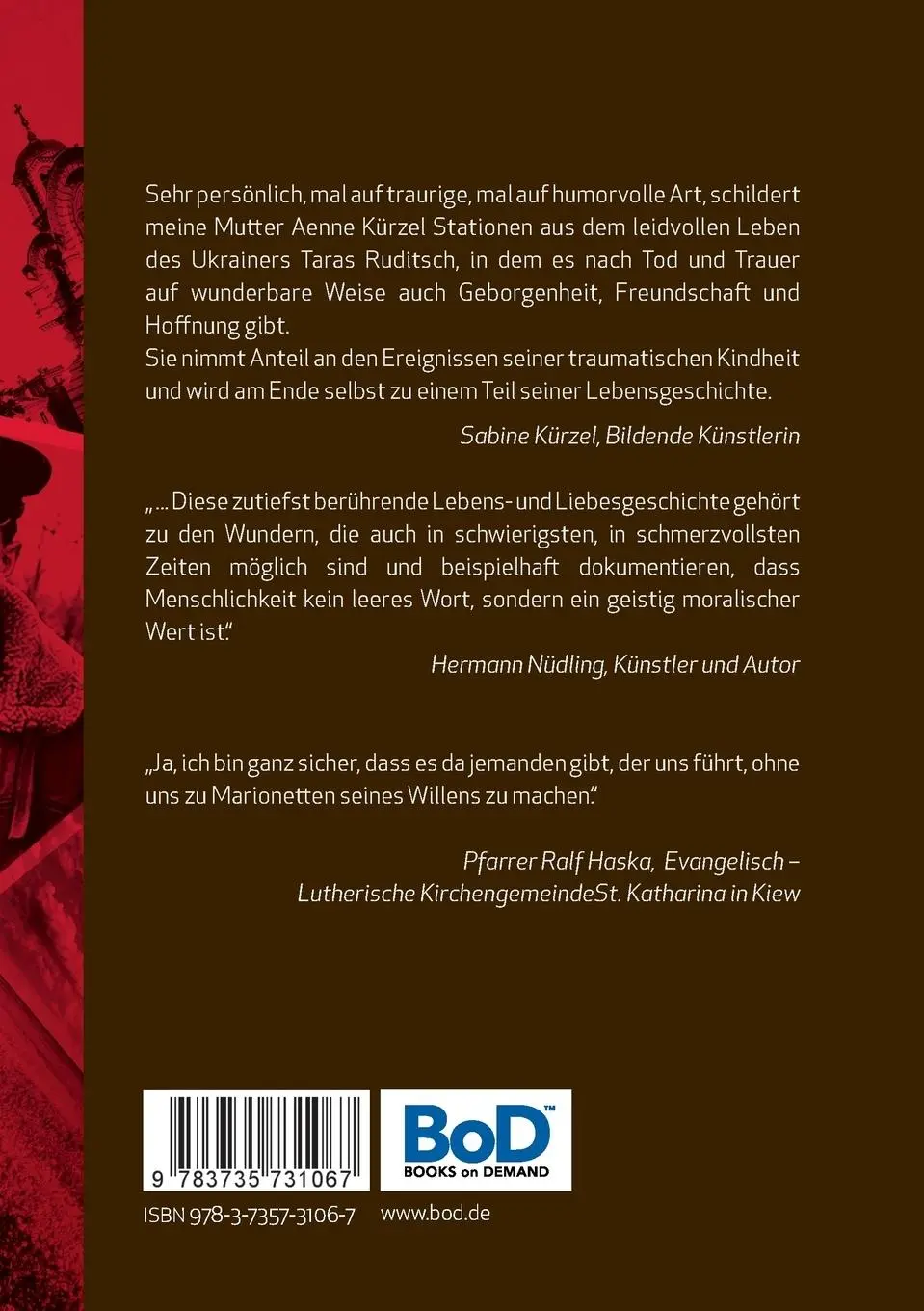 Rückseite: 9783735731067 | Taras. Eine ukrainisch-deutsche Lebensgeschichte | Aenne Kürzel | Buch