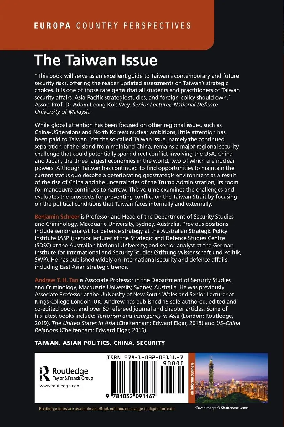 Rückseite: 9781032091167 | The Taiwan Issue | Problems and Prospects | Benjamin Schreer (u. a.)