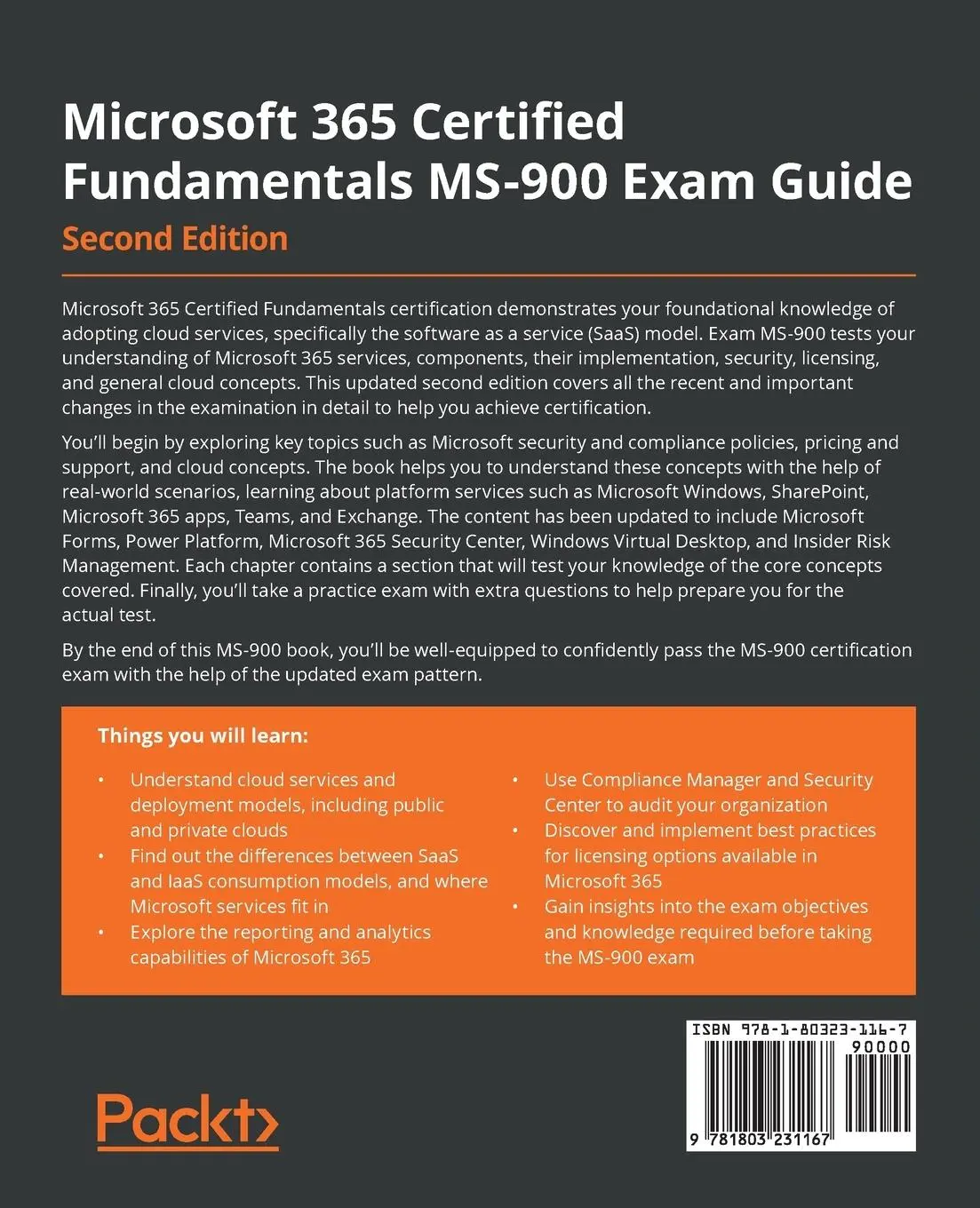 Rückseite: 9781803231167 | Microsoft 365 Certified Fundamentals MS-900 Exam Guide - Second...