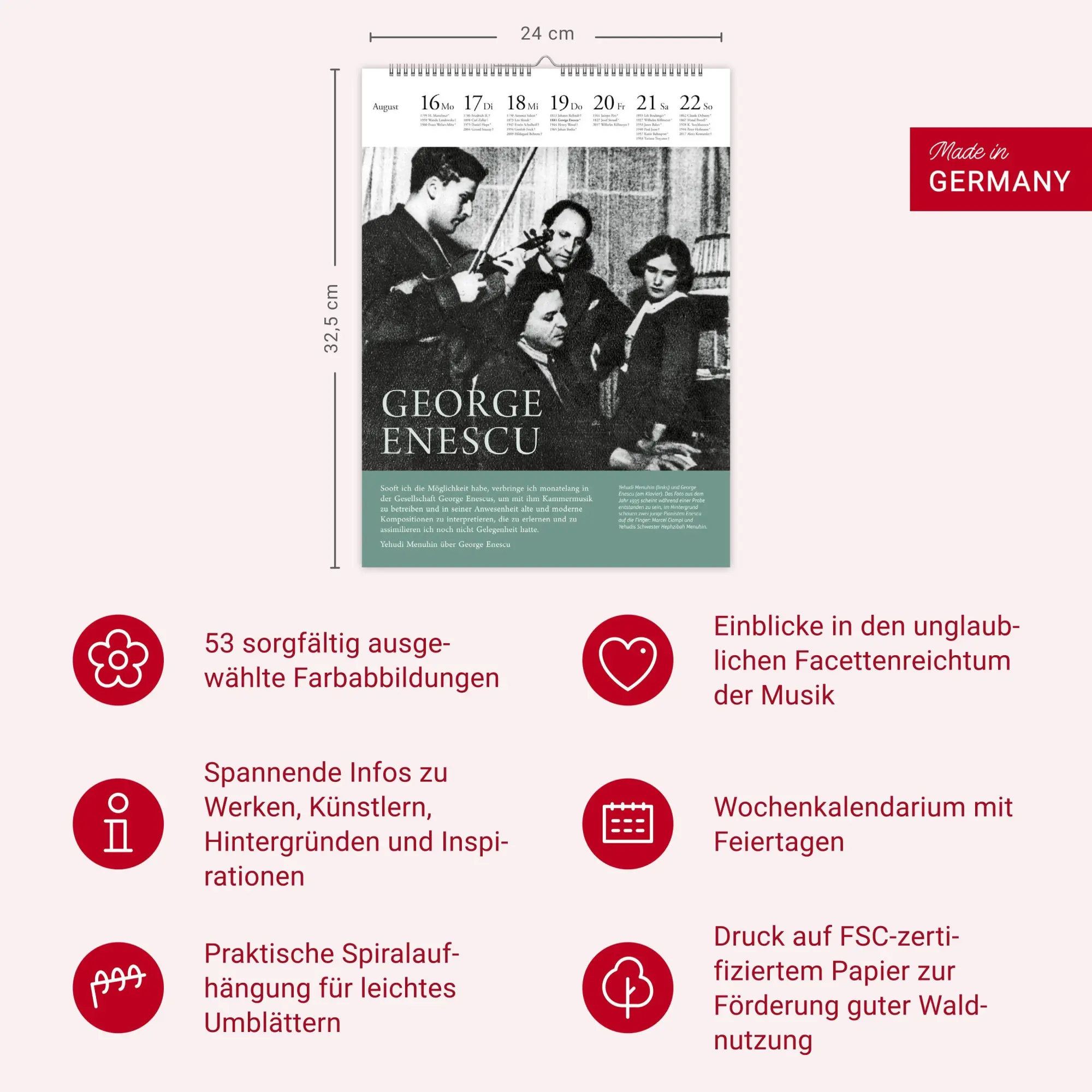 Bild: 9783840041167 | Der Musik Kalender Wochenkalender 2027 | Melanie Unseld | Kalender