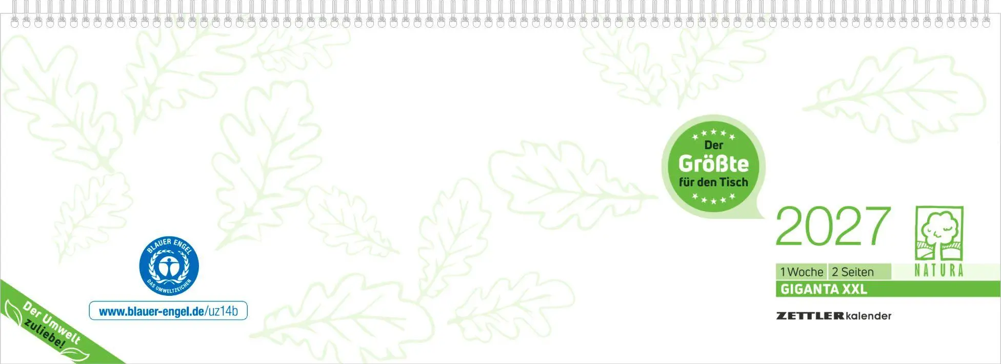 Cover: 4069095011267 | Tischquerkalender Giganta XXL 1W/2S Blauer Engel 2027 | KG | Kalender