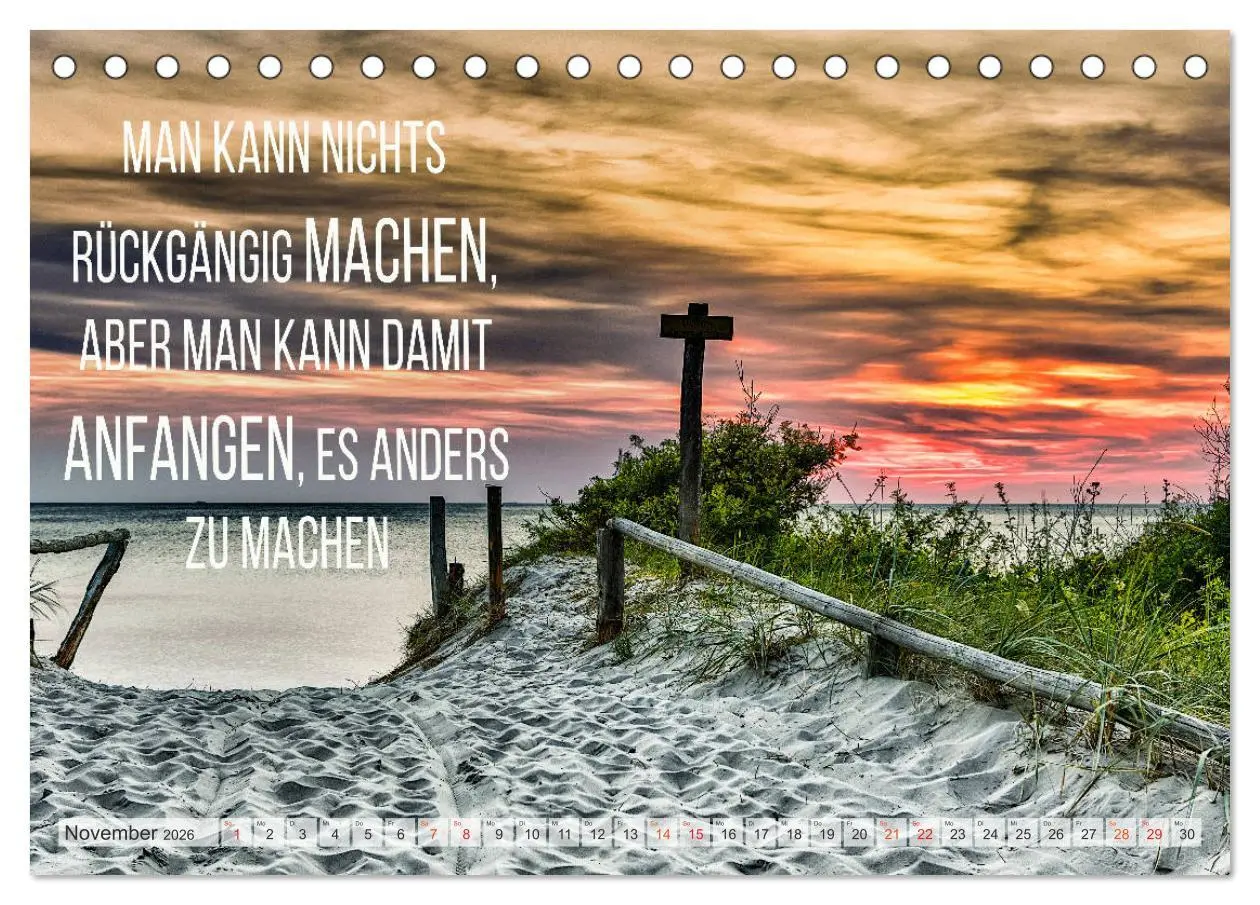 Bild: 9783457691267 | Motivation und Meer (Tischkalender 2026 DIN A5 quer), CALVENDO...