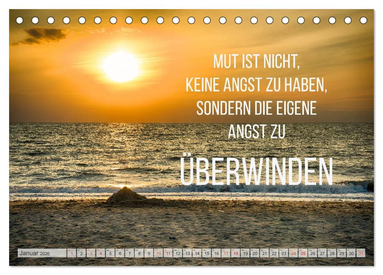 Bild: 9783457691267 | Motivation und Meer (Tischkalender 2026 DIN A5 quer), CALVENDO...