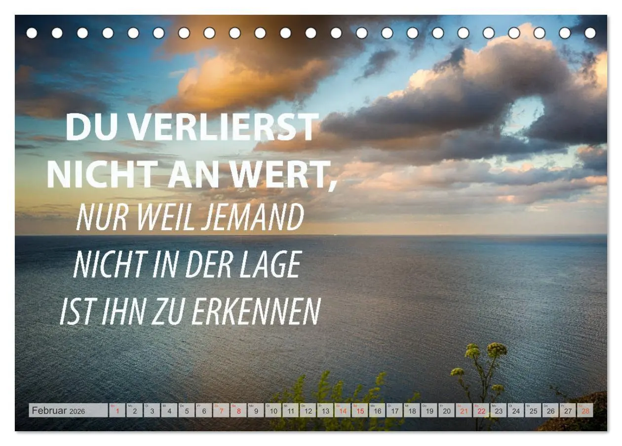 Bild: 9783457691267 | Motivation und Meer (Tischkalender 2026 DIN A5 quer), CALVENDO...