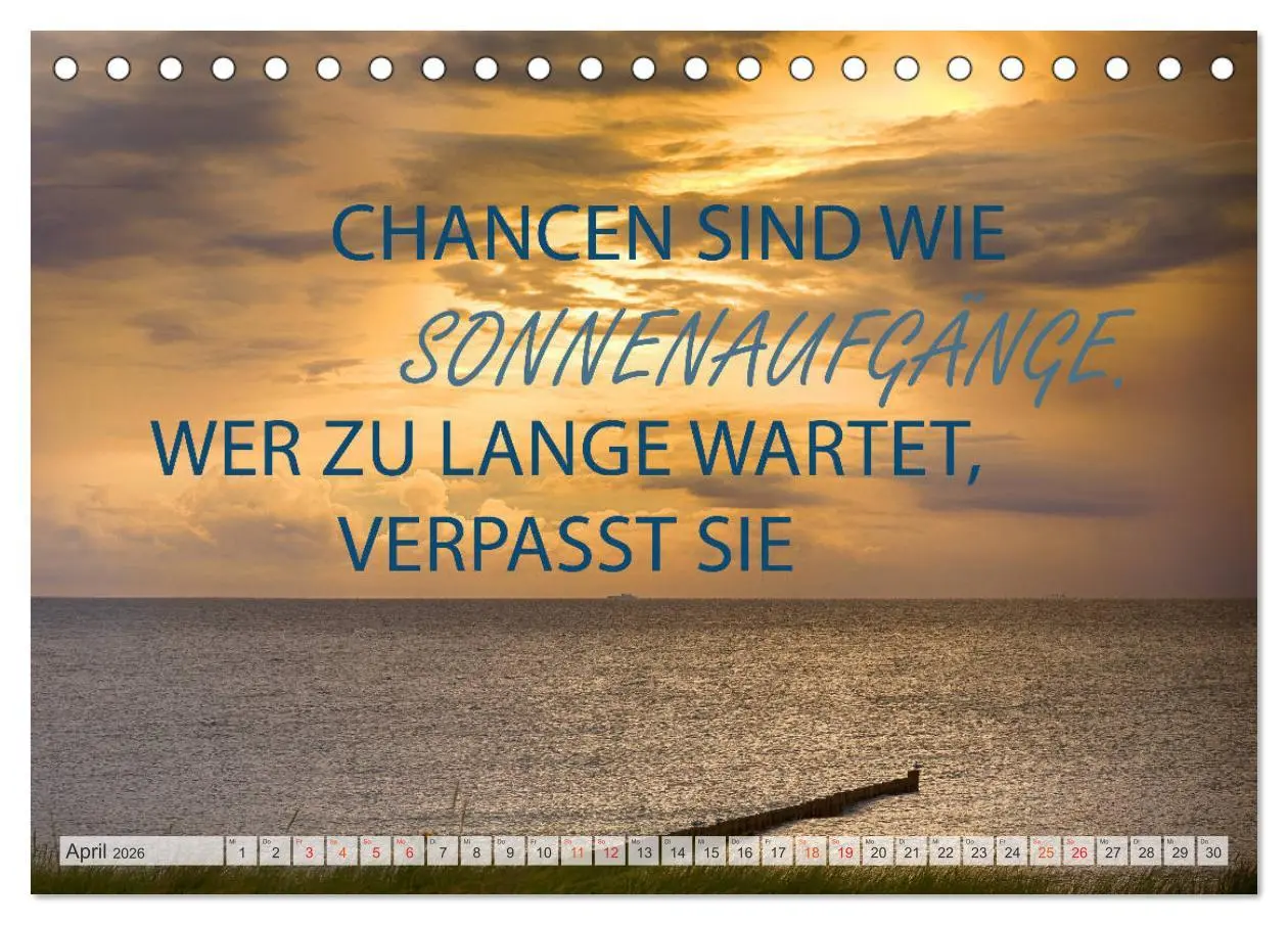 Bild: 9783457691267 | Motivation und Meer (Tischkalender 2026 DIN A5 quer), CALVENDO...