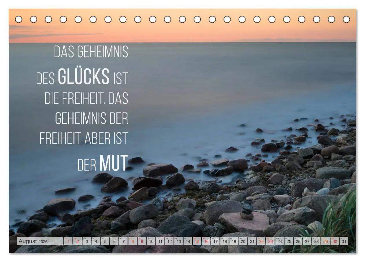 Bild: 9783457691267 | Motivation und Meer (Tischkalender 2026 DIN A5 quer), CALVENDO...