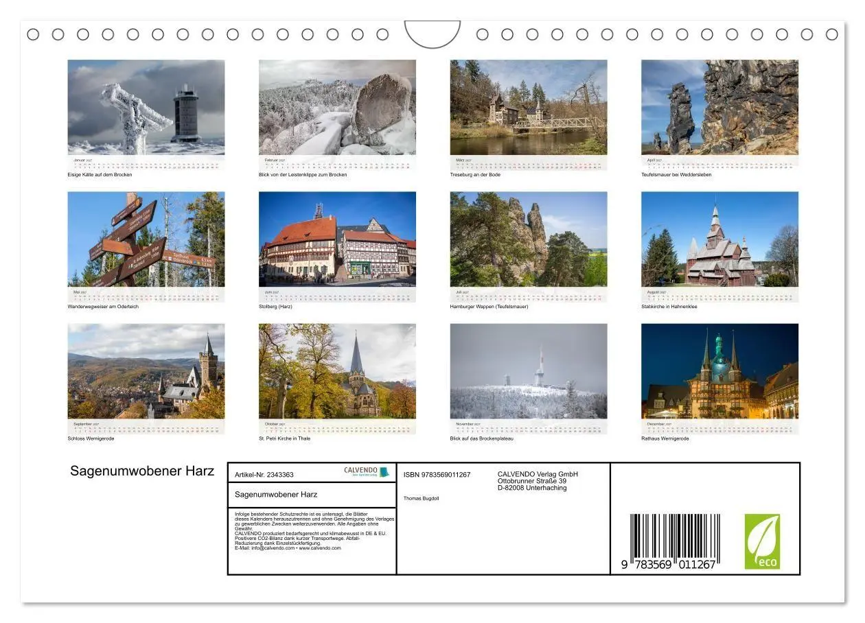 Bild: 9783569011267 | Sagenumwobener Harz (Wandkalender 2027 DIN A4 quer), CALVENDO...