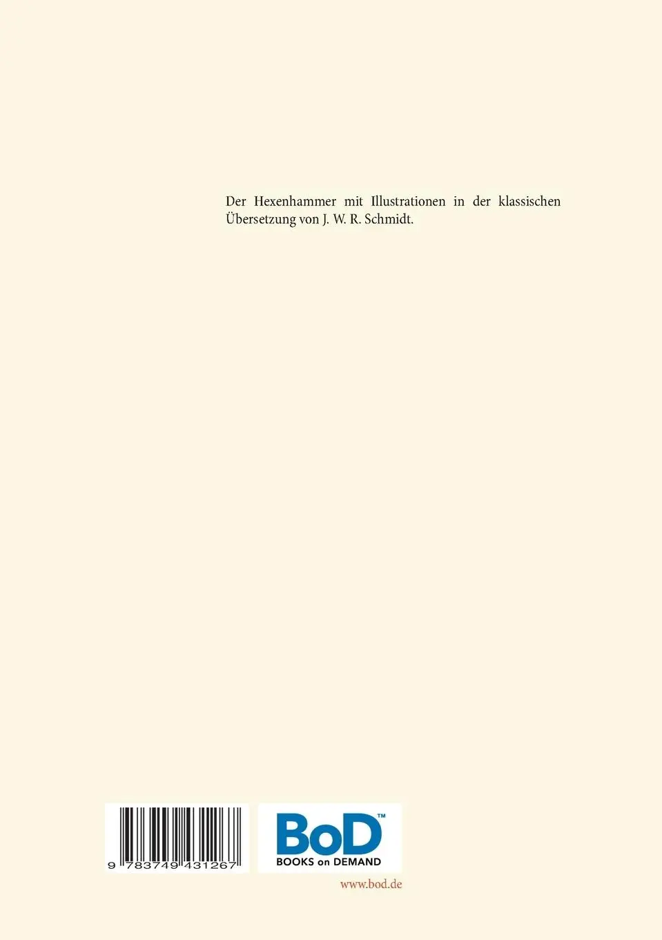Rückseite: 9783749431267 | Malleus Maleficarum, das ist: Der Hexenhammer. | Illustrierte Ausgabe.
