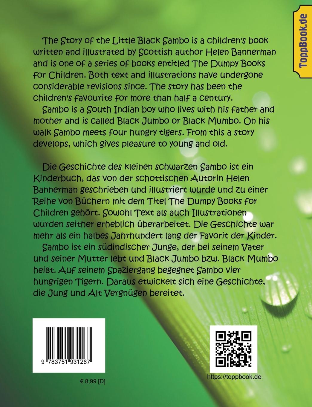 Rückseite: 9783751931267 | Kleiner Schwarzer Sambo - Little Black Sambo | Helen Bannerman | Buch