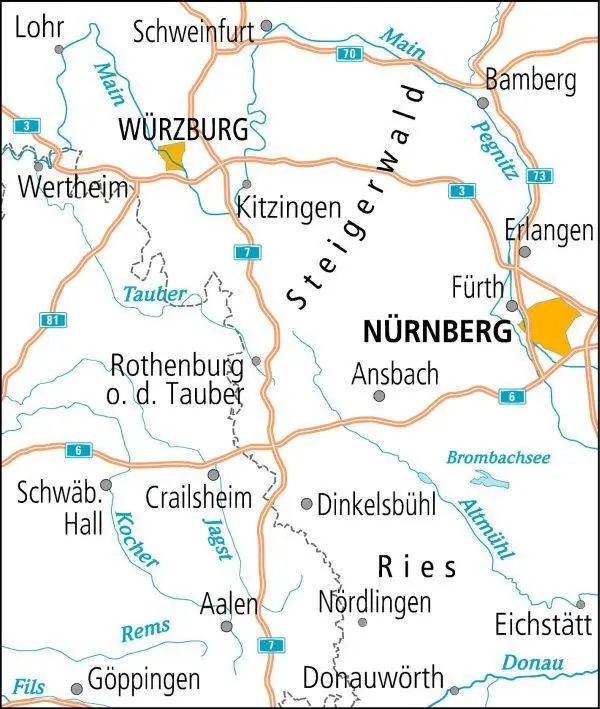 Rückseite: 9783969901267 | ADFC-Radtourenkarte 21 Mainfranken Taubertal 1:150.000, reiß- und...
