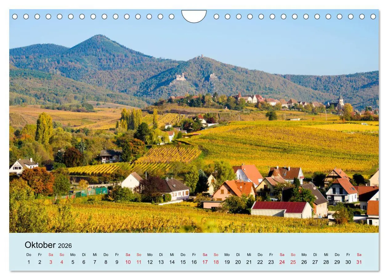 Bild: 9783457821367 | Elsass- und Vogesenträume (Wandkalender 2026 DIN A4 quer), CALVENDO...