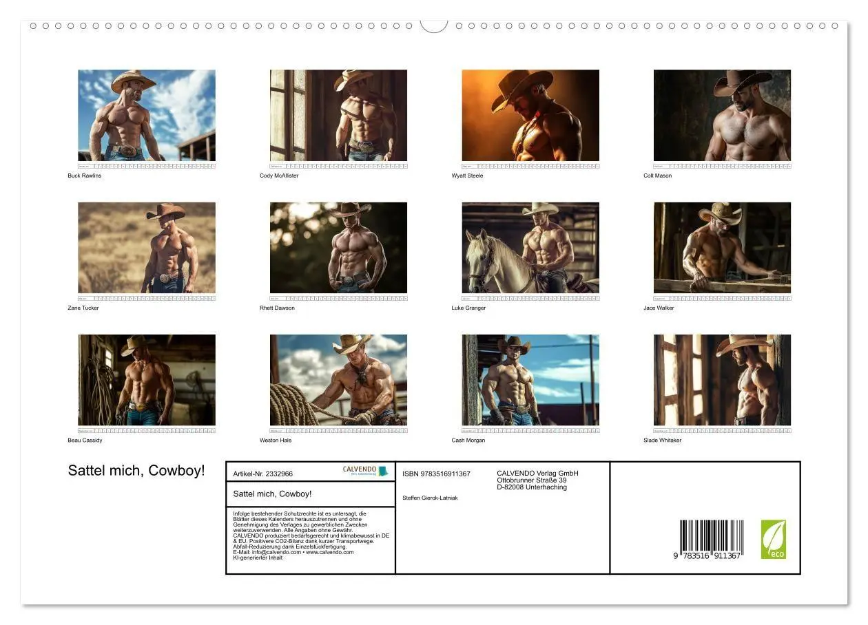 Bild: 9783516911367 | Sattel mich, Cowboy! (hochwertiger Premium Wandkalender 2027 DIN A2...
