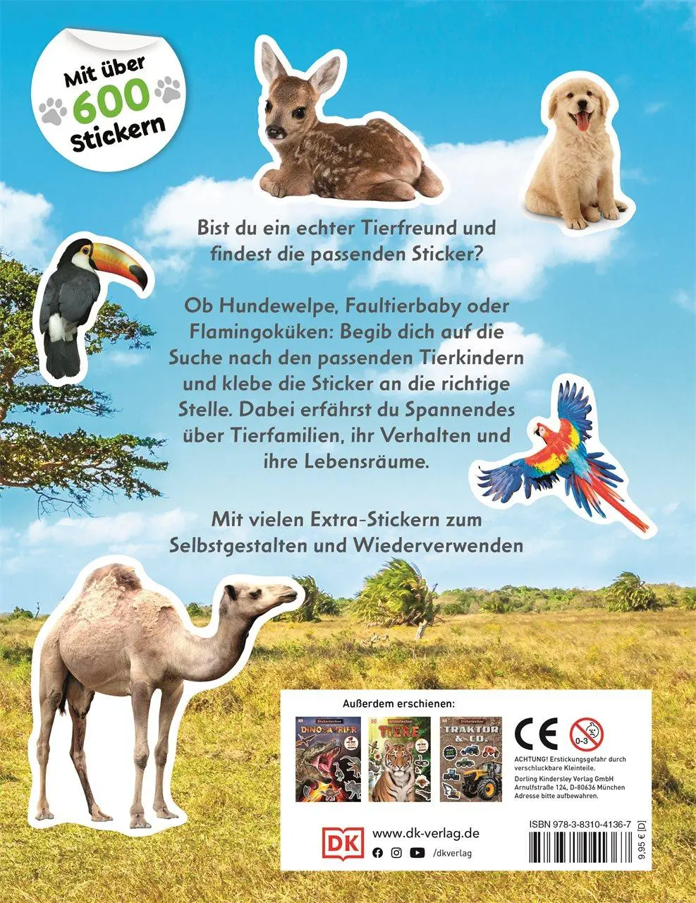 Rückseite: 9783831041367 | Sticker-Lexikon. Tierkinder | DK Verlag - Kids | Taschenbuch | 72 S.