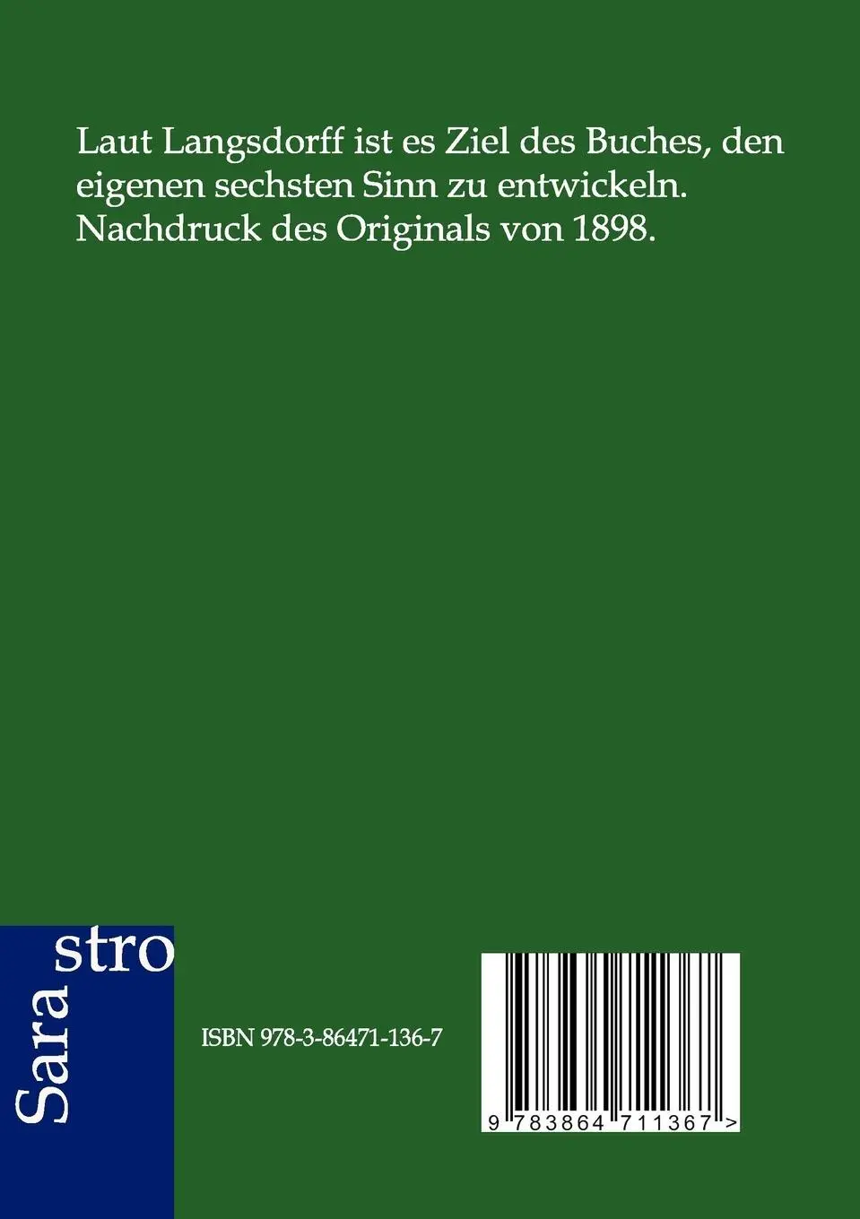 Rückseite: 9783864711367 | Kurze Anleitung zur Erlernung der Psychometrie | Georg von Langsdorff