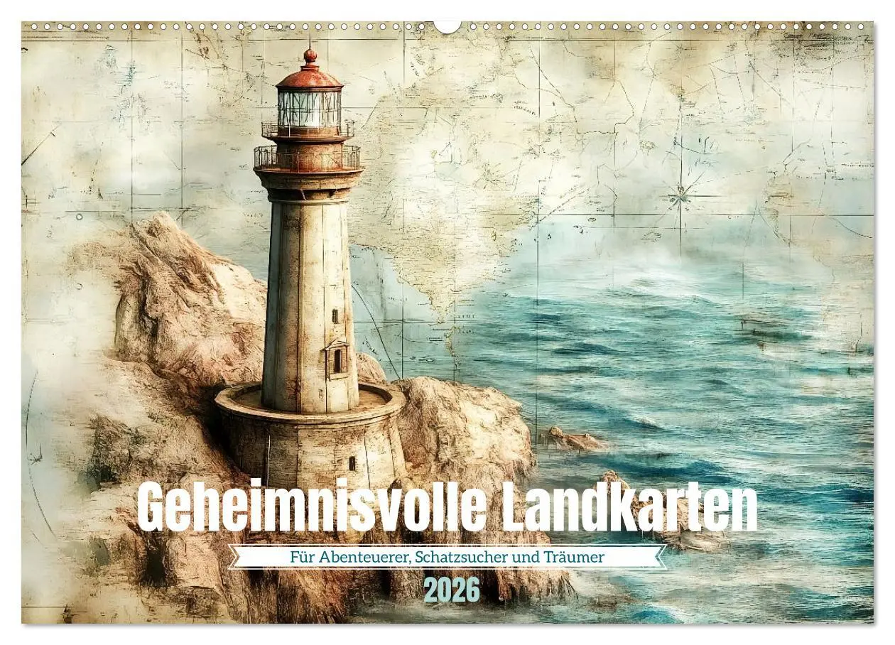 Cover: 9783457361467 | Geheimnisvolle Landkarten (Wandkalender 2026 DIN A2 quer), CALVENDO...