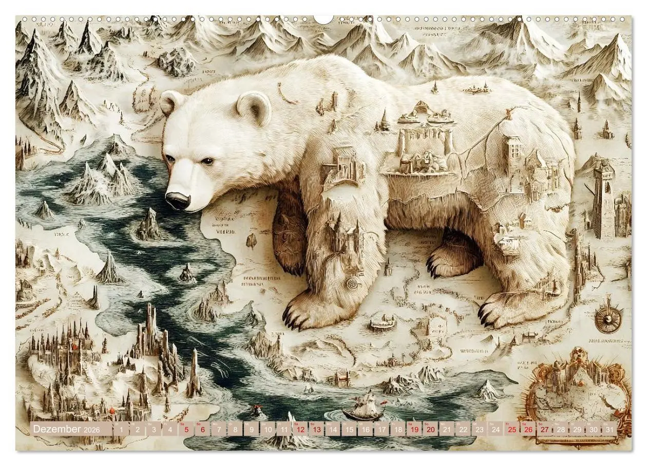 Bild: 9783457361467 | Geheimnisvolle Landkarten (Wandkalender 2026 DIN A2 quer), CALVENDO...