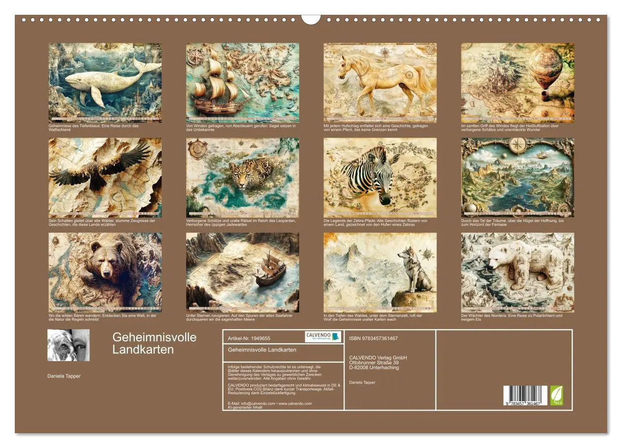 Bild: 9783457361467 | Geheimnisvolle Landkarten (Wandkalender 2026 DIN A2 quer), CALVENDO...