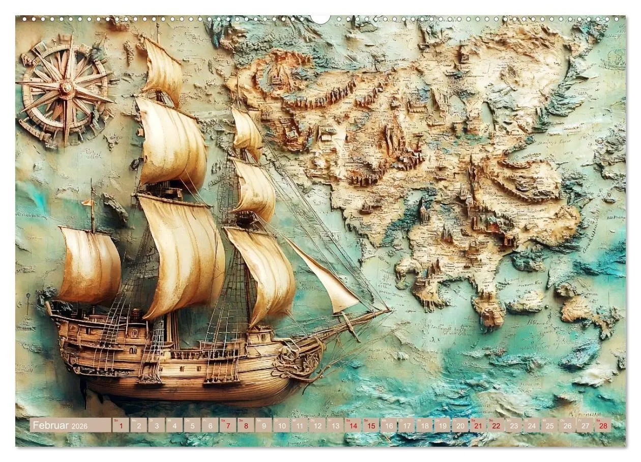 Bild: 9783457361467 | Geheimnisvolle Landkarten (Wandkalender 2026 DIN A2 quer), CALVENDO...