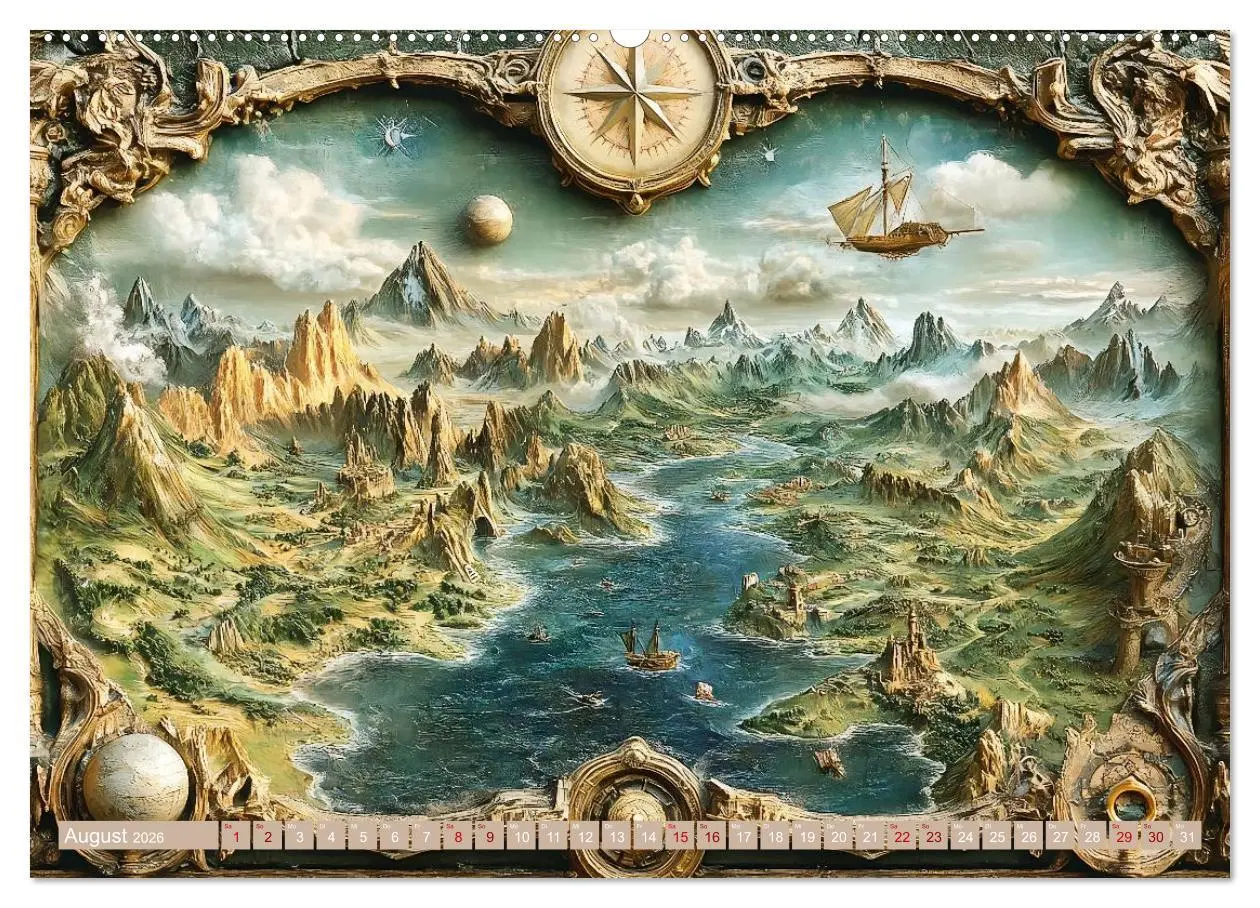 Bild: 9783457361467 | Geheimnisvolle Landkarten (Wandkalender 2026 DIN A2 quer), CALVENDO...