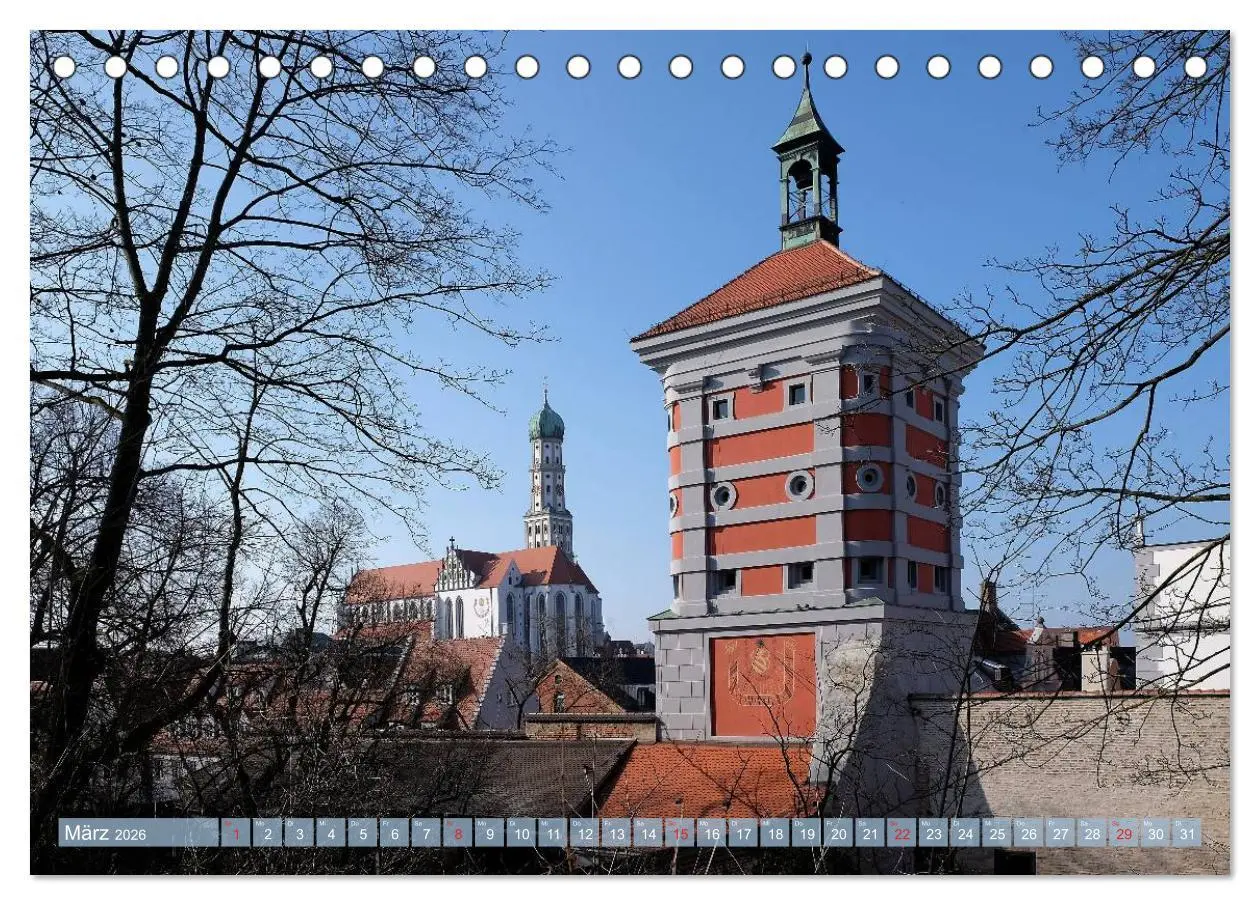Bild: 9783457741467 | Unterwegs in Augsburg (Tischkalender 2026 DIN A5 quer), CALVENDO...