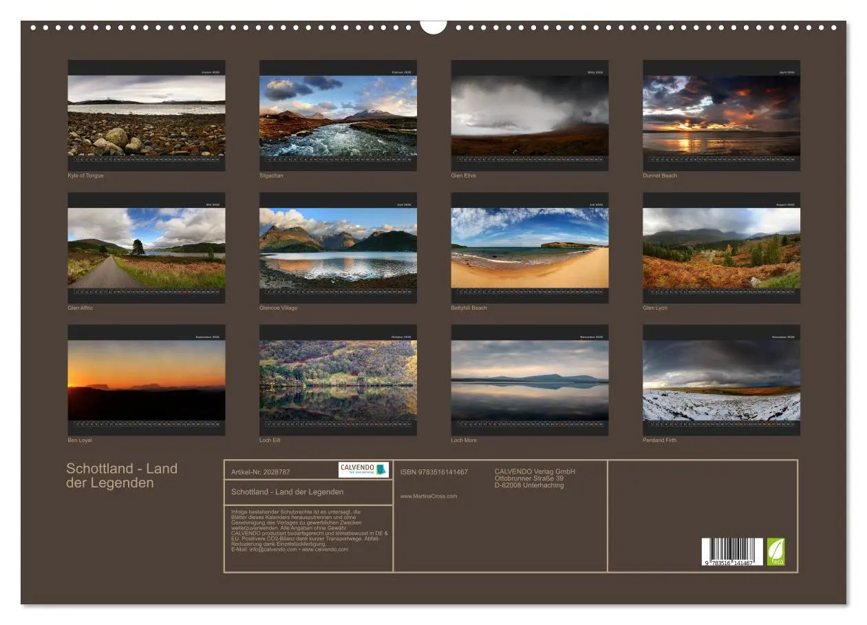 Bild: 9783516141467 | Schottland - Land der Legenden (Wandkalender 2026 DIN A2 quer),...