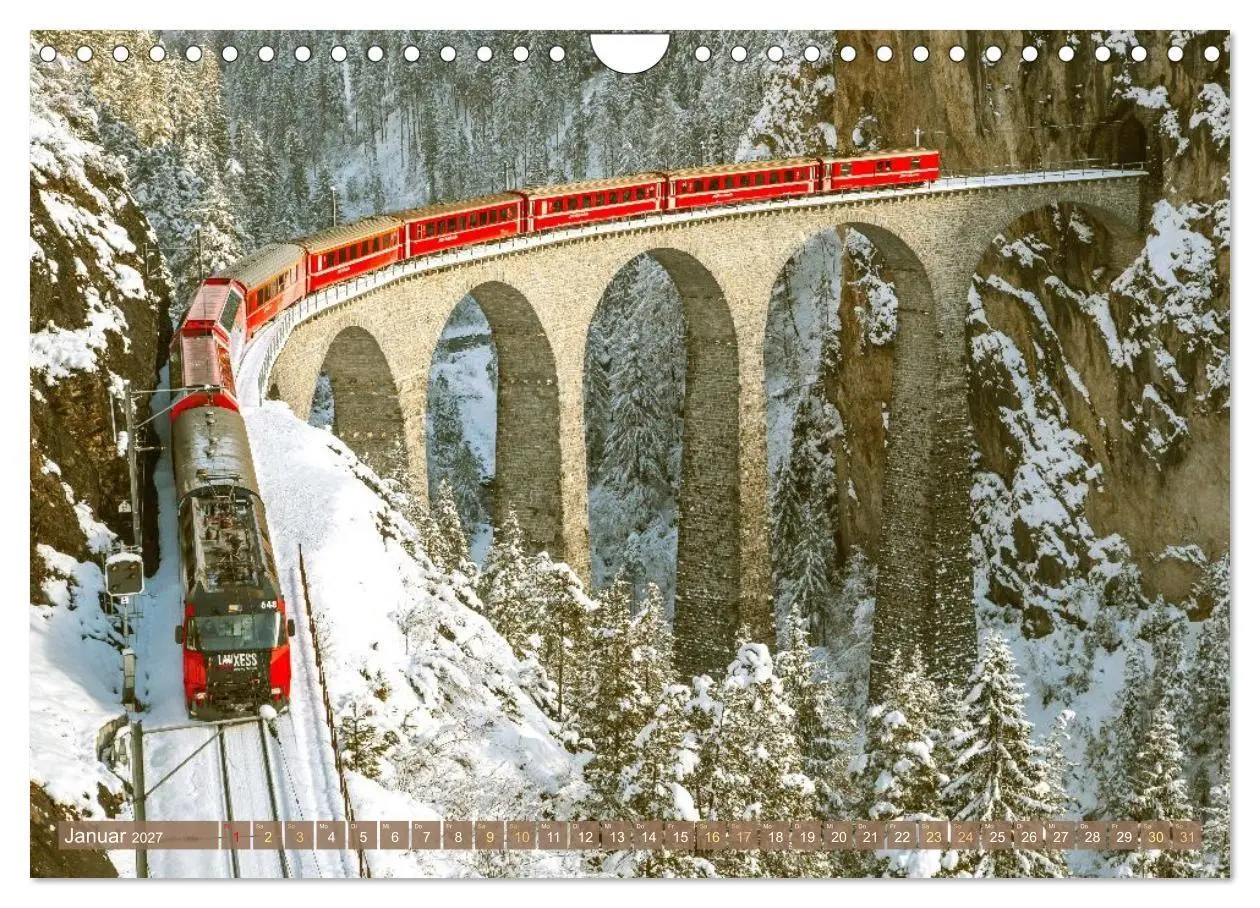 Bild: 9783516901467 | Im Zug durch Schweizer Berge (Wandkalender 2027 DIN A4 quer),...