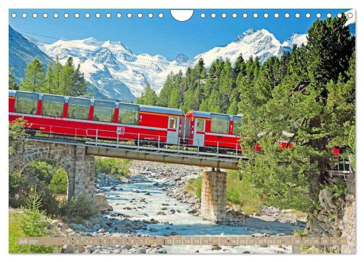 Bild: 9783516901467 | Im Zug durch Schweizer Berge (Wandkalender 2027 DIN A4 quer),...