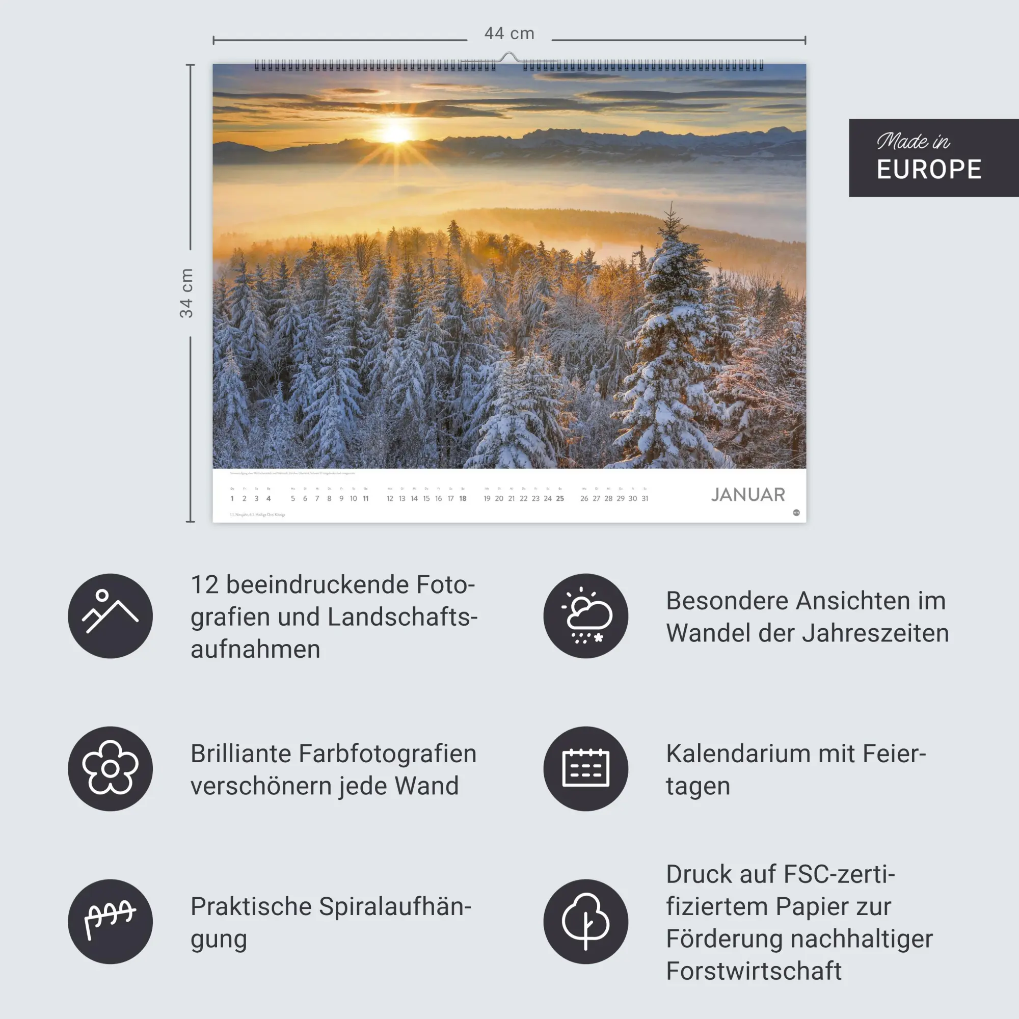 Bild: 9783756411467 | Sonnenzauber Posterkalender 2026 | Heye | Kalender | Spiralbindung