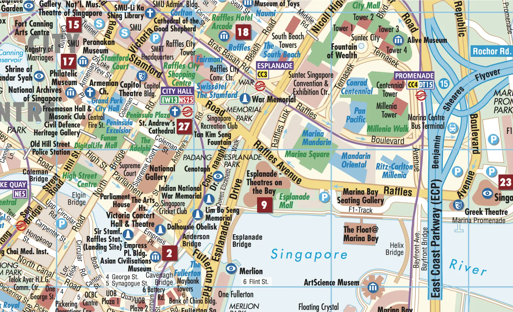 Bild: 9783866091467 | Borch Map Singapore / Singapur | (Land-)Karte | 2 S. | Deutsch | 2017