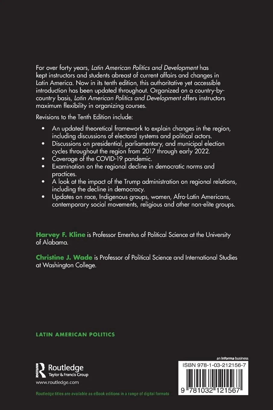 Rückseite: 9781032121567 | Latin American Politics and Development | Harvey F. Kline (u. a.)