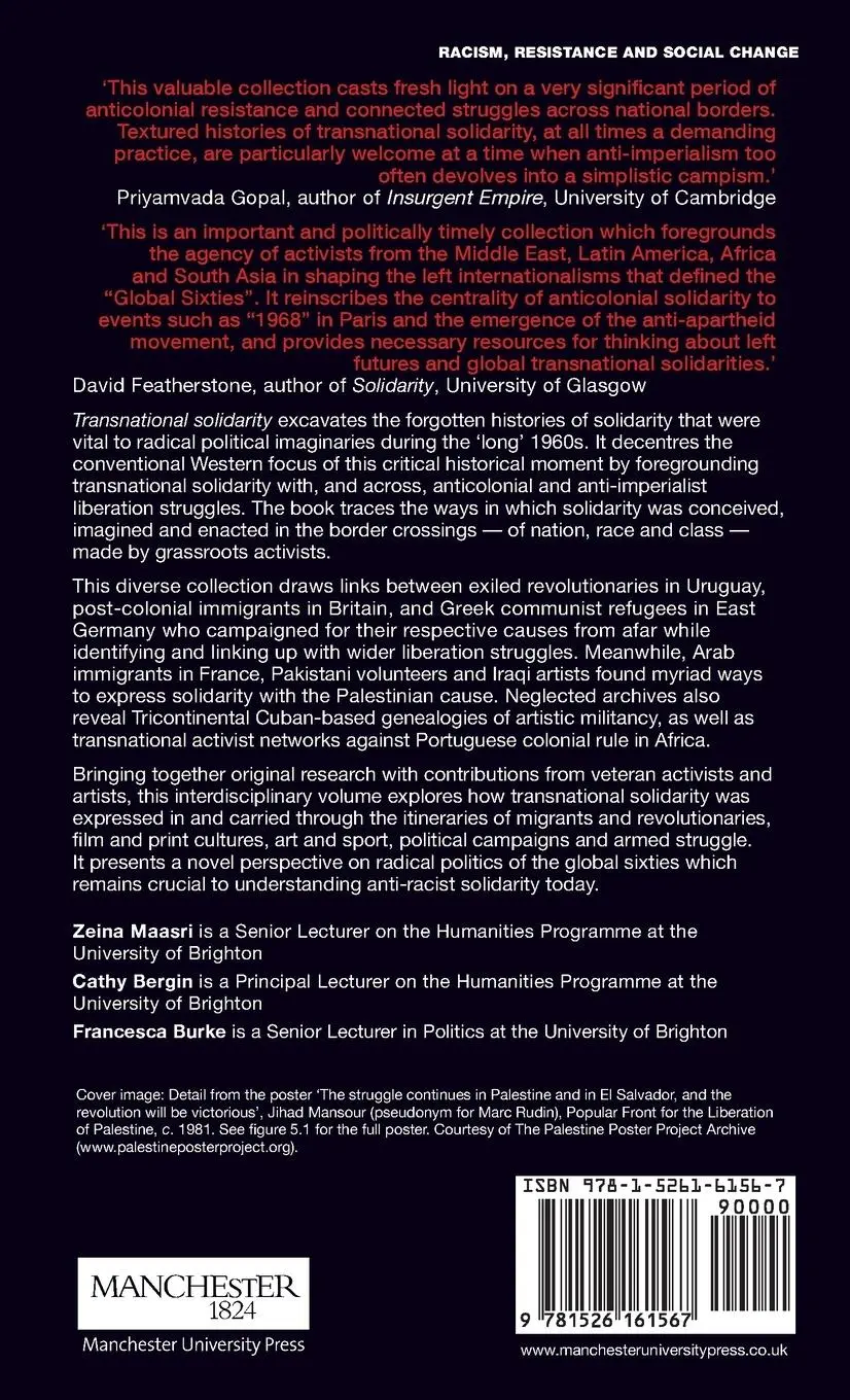 Rückseite: 9781526161567 | Transnational solidarity | Anticolonialism in the global sixties