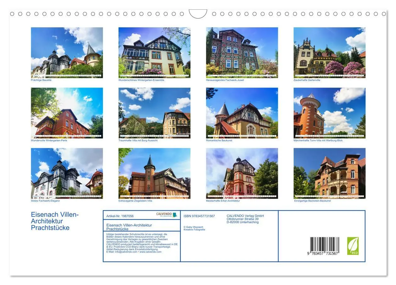 Bild: 9783457731567 | Eisenach Villen-Architektur Prachtstücke (Wandkalender 2026 DIN A3...