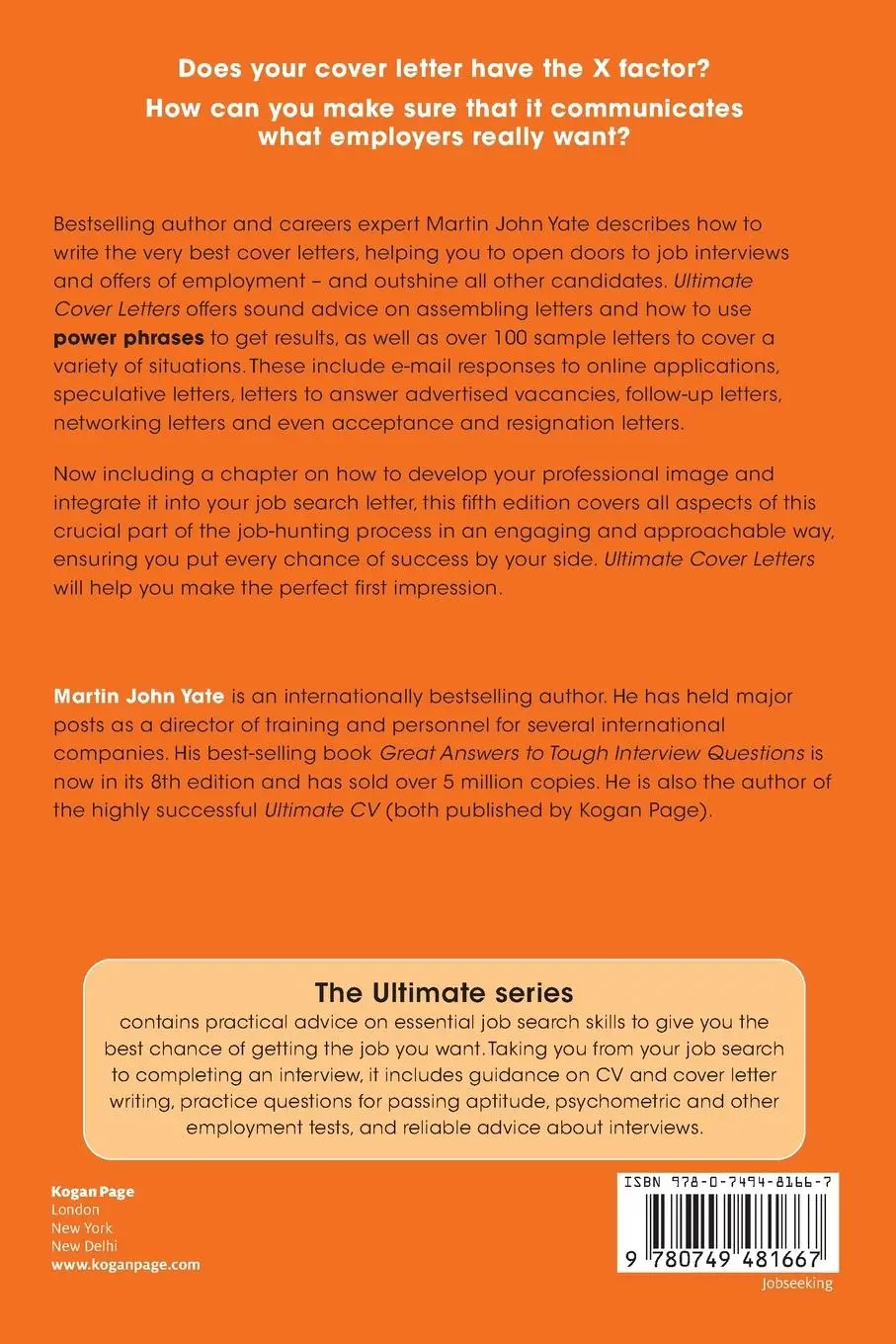 Rückseite: 9780749481667 | Ultimate Cover Letters | Martin John Yate | Taschenbuch | Englisch