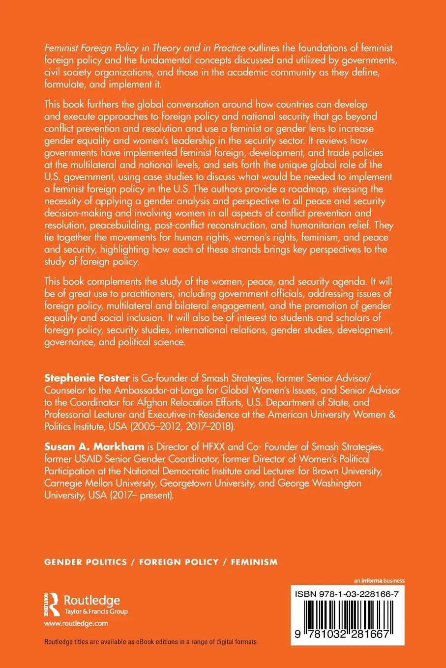 Rückseite: 9781032281667 | Feminist Foreign Policy in Theory and in Practice | An Introduction