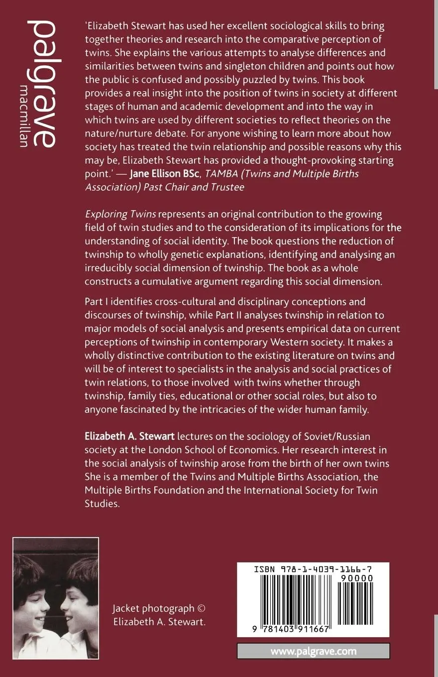 Rückseite: 9781403911667 | Exploring Twins | Towards a Social Analysis of Twinship | E. Stewart