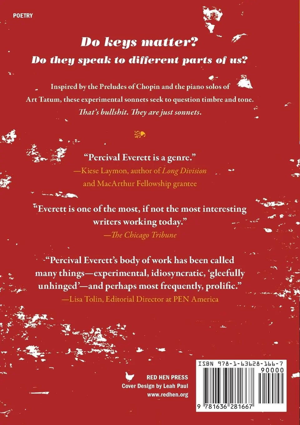 Rückseite: 9781636281667 | Sonnets for a Missing Key | and some others | Percival Everett | Buch