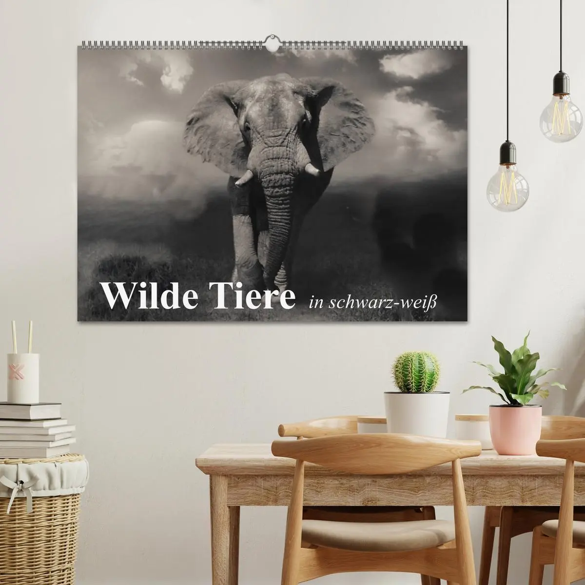 Bild: 9783516051667 | Wilde Tiere in schwarz-weiß (Wandkalender 2026 DIN A2 quer),...