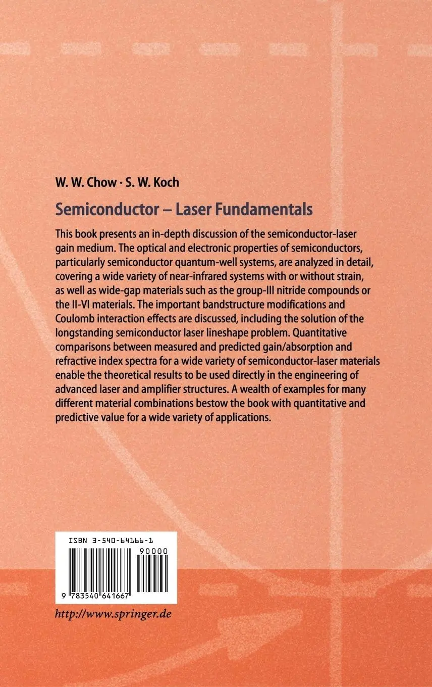 Rückseite: 9783540641667 | Semiconductor-Laser Fundamentals | Physics of the Gain Materials | x