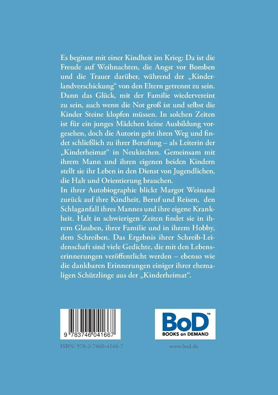 Rückseite: 9783746041667 | Stöbern im Schatz meiner Erinnerungen | Meine Autobiographie | Weinand