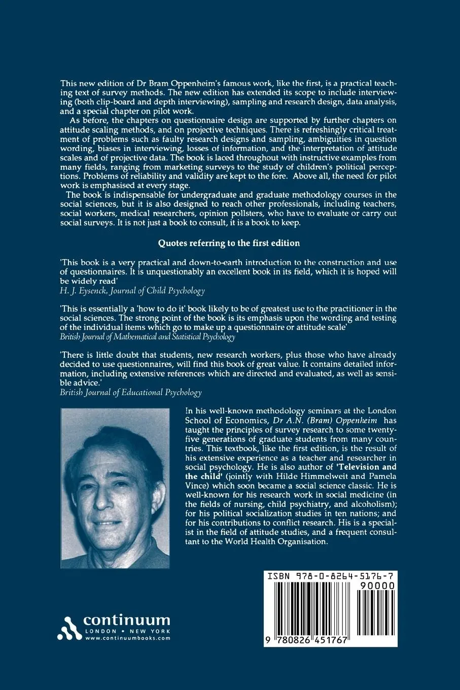 Rückseite: 9780826451767 | Questionnaire Design, Interviewing and Attitude Measurement | Buch