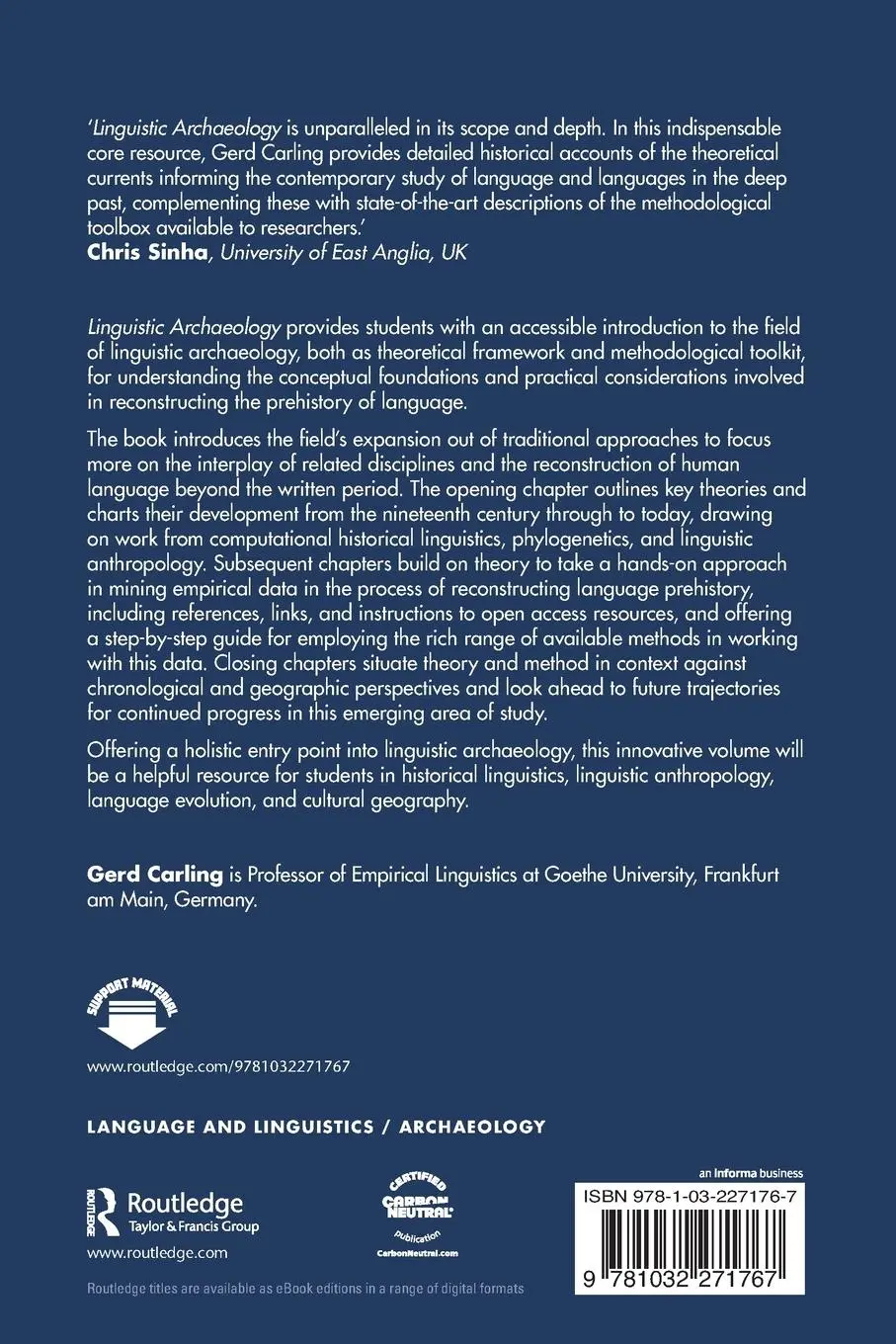 Rückseite: 9781032271767 | Linguistic Archaeology | An Introduction and Methodological Guide