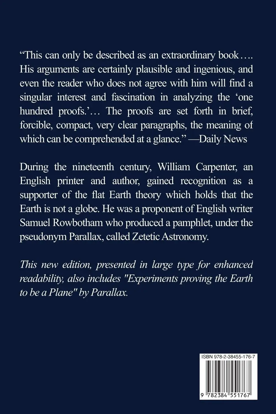 Rückseite: 9782384551767 | 100 Proofs That Earth Is Not A Globe | William Carpenter (u. a.)