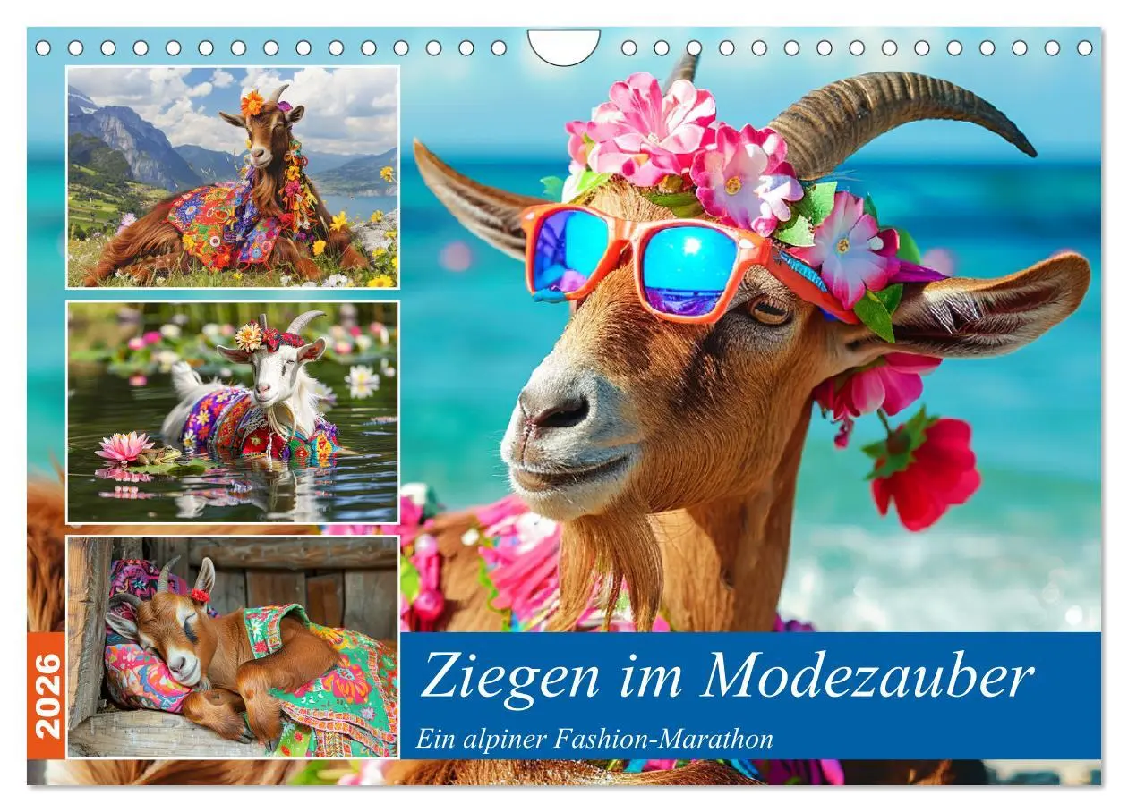 Cover: 9783457331767 | Ziegen im Modezauber. Ein alpiner Fashion-Marathon (Wandkalender...