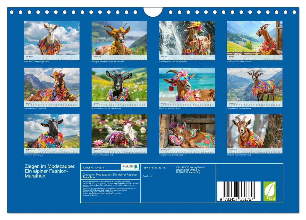 Bild: 9783457331767 | Ziegen im Modezauber. Ein alpiner Fashion-Marathon (Wandkalender...