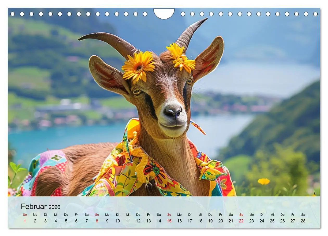 Bild: 9783457331767 | Ziegen im Modezauber. Ein alpiner Fashion-Marathon (Wandkalender...