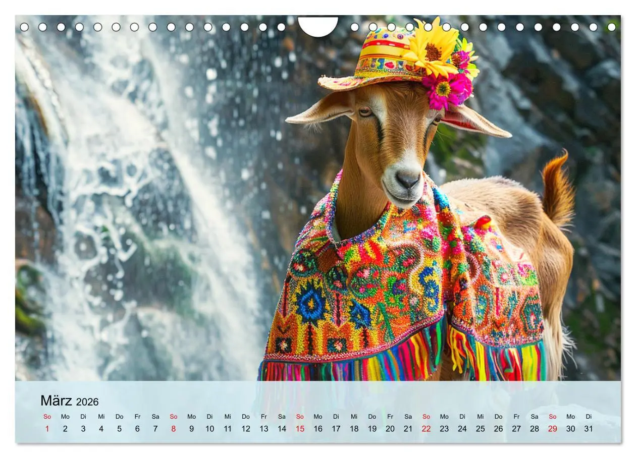 Bild: 9783457331767 | Ziegen im Modezauber. Ein alpiner Fashion-Marathon (Wandkalender...