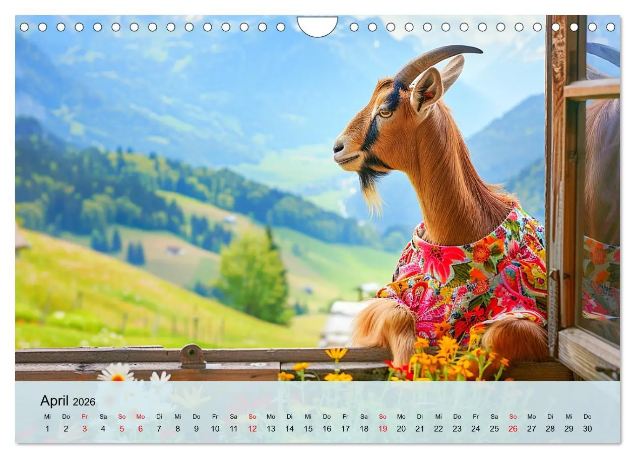 Bild: 9783457331767 | Ziegen im Modezauber. Ein alpiner Fashion-Marathon (Wandkalender...