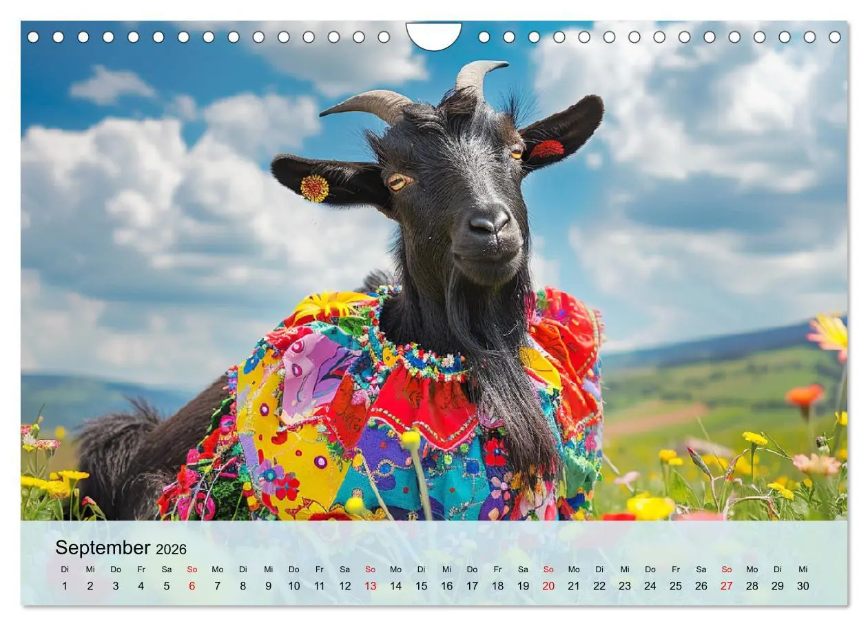 Bild: 9783457331767 | Ziegen im Modezauber. Ein alpiner Fashion-Marathon (Wandkalender...