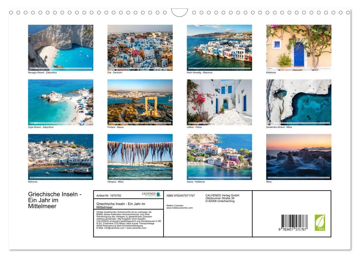 Bild: 9783457571767 | Griechische Inseln - Ein Jahr im Mittelmeer (Wandkalender 2026 DIN...