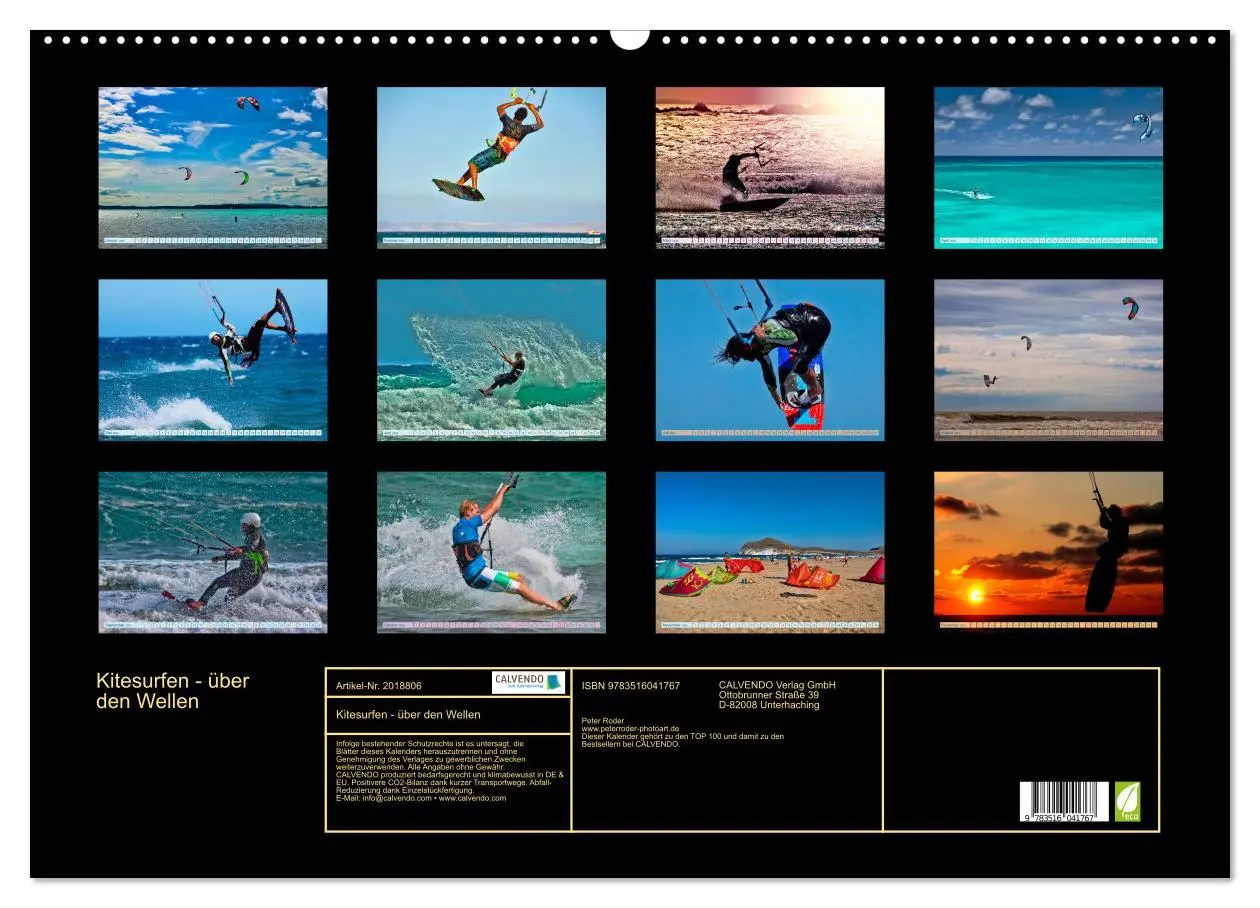 Bild: 9783516041767 | Kitesurfen - über den Wellen (Wandkalender 2026 DIN A2 quer),...